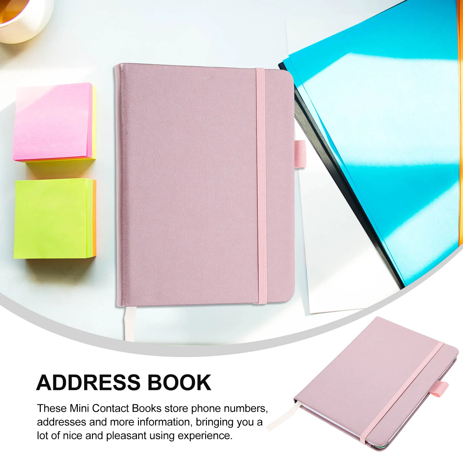 Password Book Address Phone Imitation Index Page with Pen Insert Strap (sky Blue ) Pocket