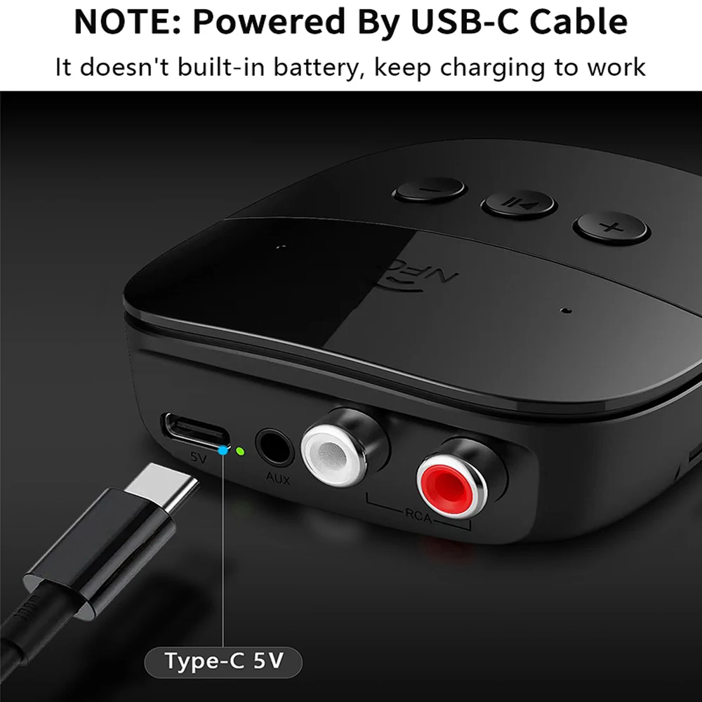 무선 블루투스 5.2 오디오 수신기 어댑터 NFC U 디스크 TF 카드 2 RCA 3.5mm AUX 잭 스테레오 음악 마이크 스피커 자동차