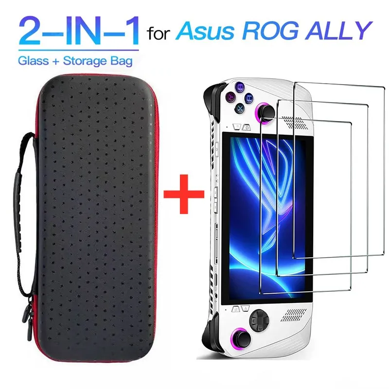 2IN1 Screen Protector + Portable Console Case Bag for Asus ROG ALLY