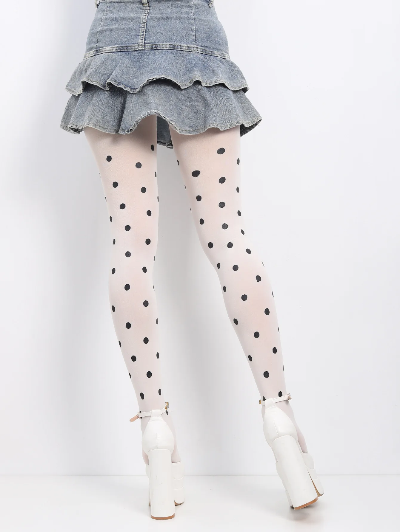 Vintage Dot gemusterte blickdichte Strümpfe Strumpfhosen seidige Fußstrumpfhosen für Frauen Strumpfhosen japanische JK Girl Dot seidige Strümpfe – Detail 16