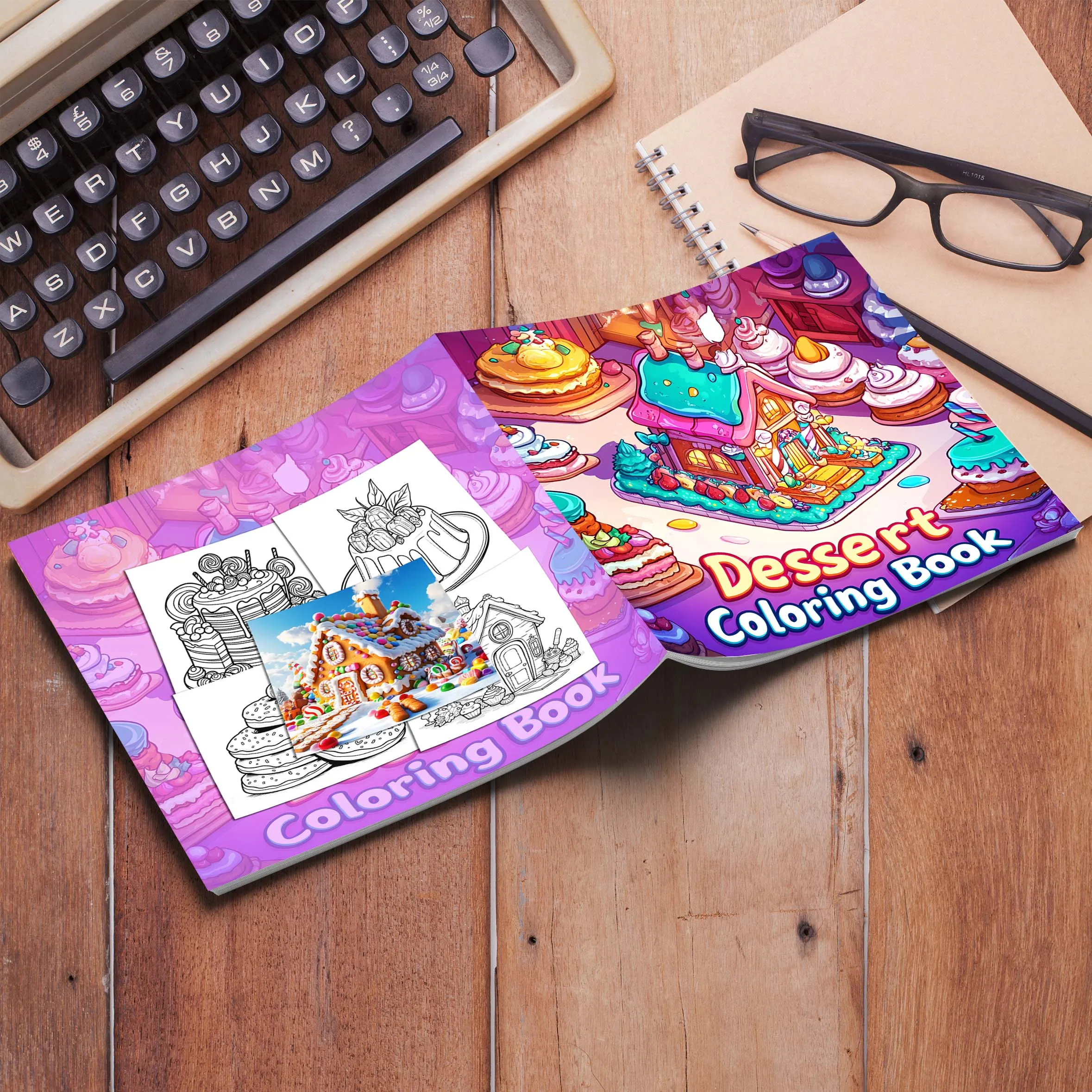 Children's Art Coloring Book 20 Pages Of Dessert Cartoon DIY Graffiti Book Drawing Book Drawing Toy For Adult Picture Book 2