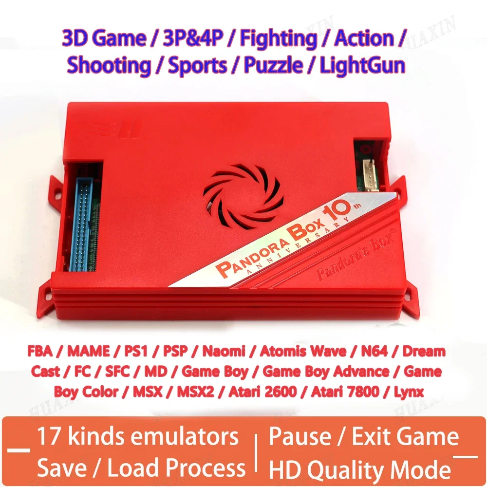 New Arcade Home Board Pandora Box 10TH 5142 IN 1 For 2 Players Terminal Complete Support HDMI/VGA/CRT/Wi-Fi Version