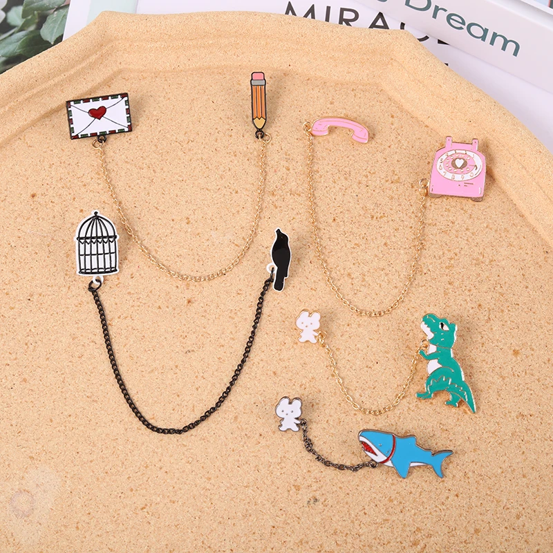 Verschiedene Kette serie Denim Emaille revers pins Interessante kombination Abzeichen Broschen Nette Geschenke für freunde Schmuck großhandel – Detail 12