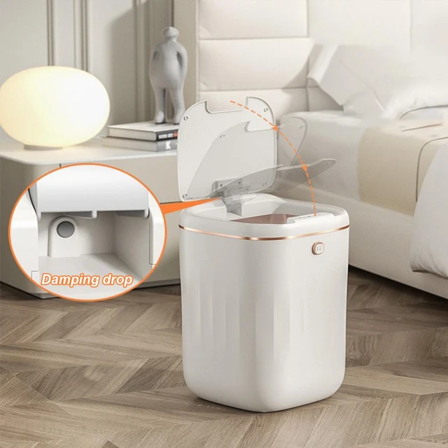 Cubo de basura inteligente con Sensor automático, papelera eléctrica  impermeable para cocina y baño, 12/14/16L - AliExpress