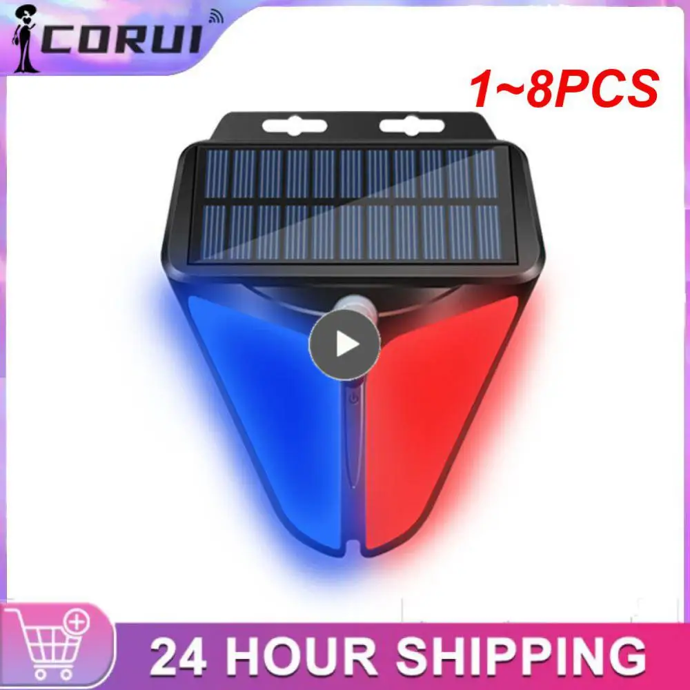 

1~8PCS CoRui Alarm Siren Motion Sensor Home Yard Outdoor Wireless Solar Powered Strobe Light Siren CoRui Waterproof Flash Alarm