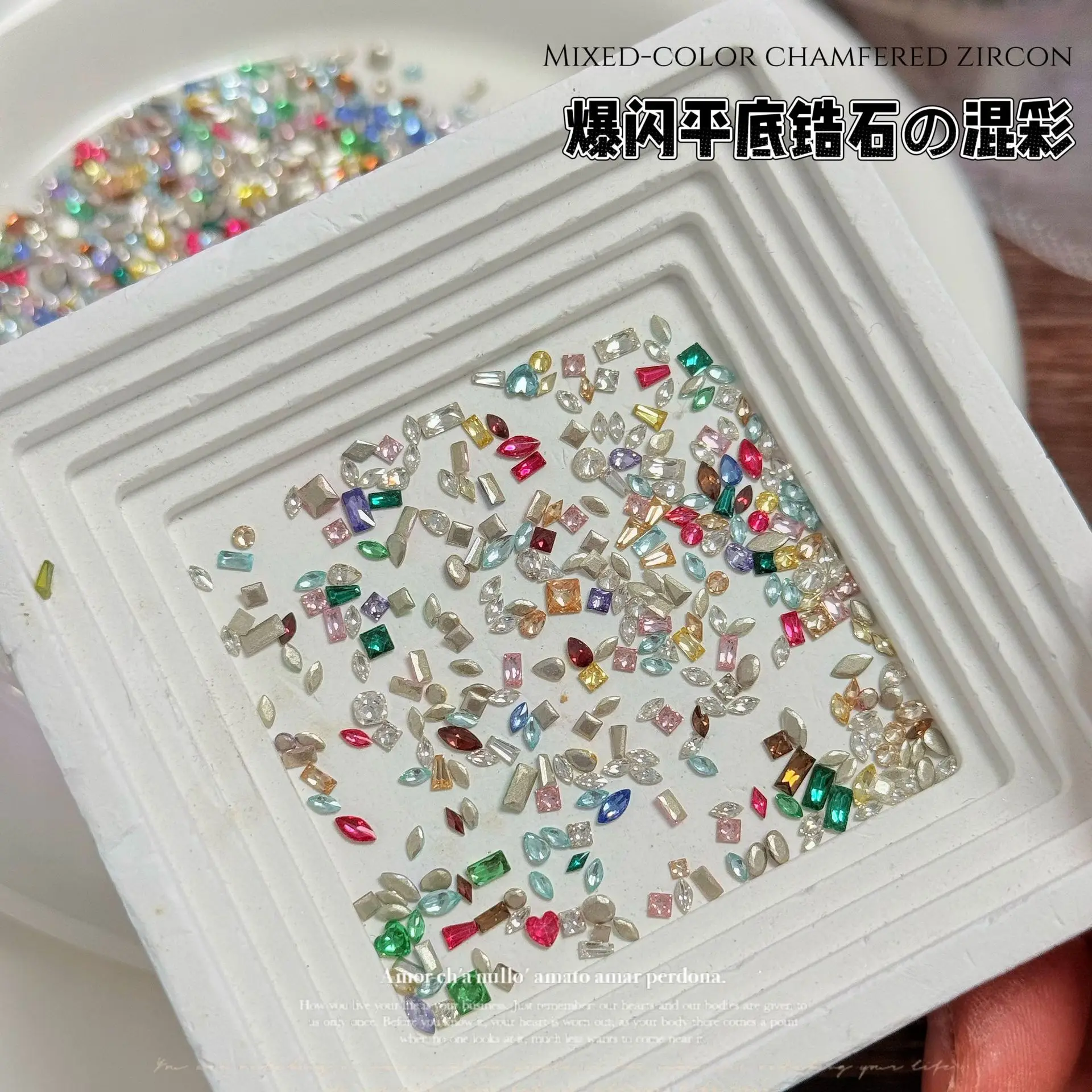 50/100/200 Stück Gemischte Größen Nagelkunst-Strass Glänzende Farbige Glaskristalle Glitzer 3D Nagel-Edelsteine für DIY Maniküre-Zubehör – Detail 1