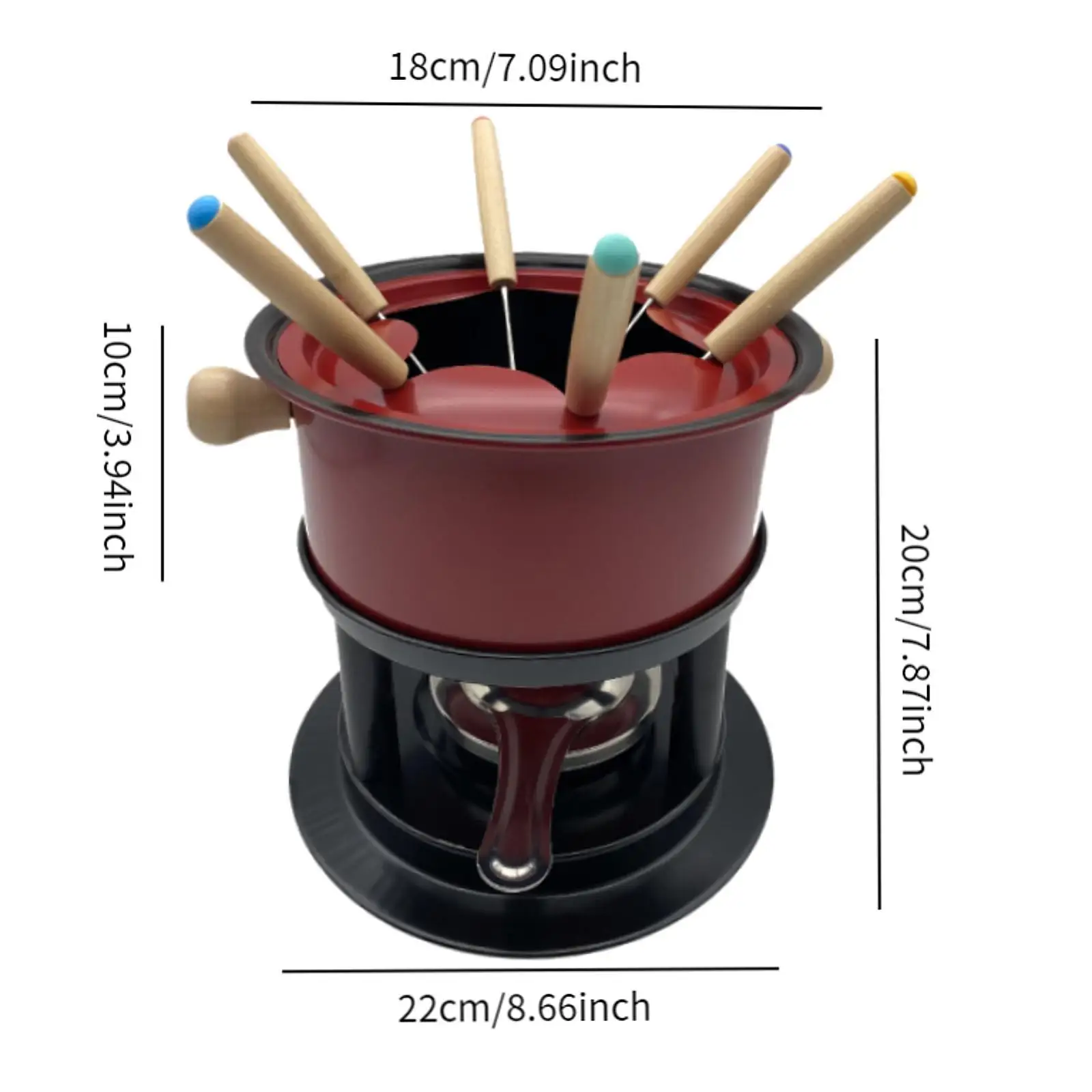 Fondue Maker Pot Multifunction Stable Cheese Fondue Set Thickened Cheese Pot for Household Kitchen Holiday Dessert Party