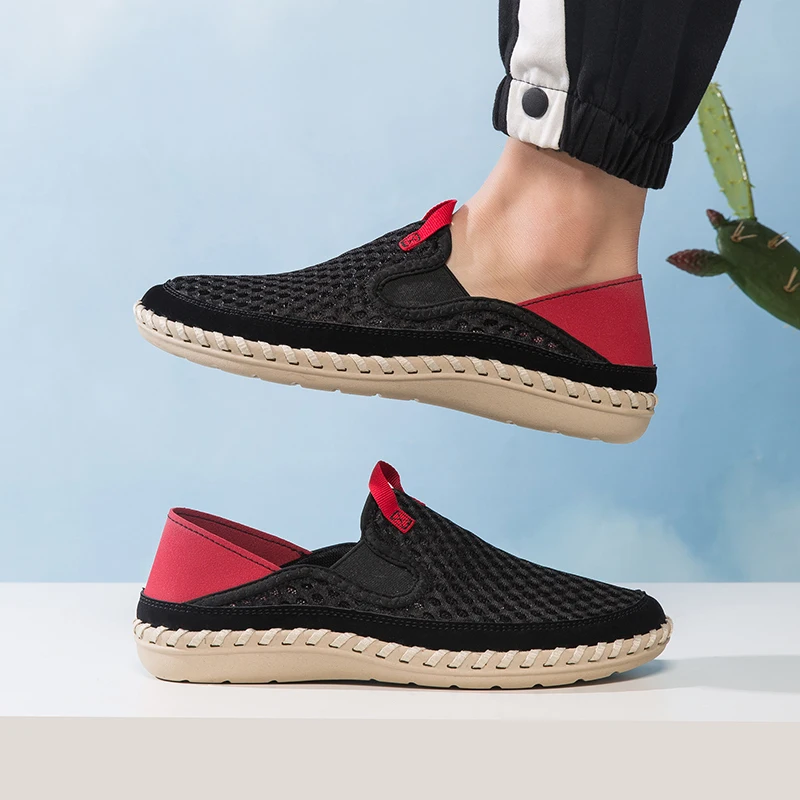 New Summer Mesh Men Casual Shoes Breathable Outdoor Loafers Fashion Plus Size Summer Men Shoes Men's Flats Comfortable Sneakers
