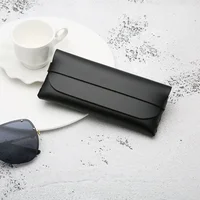 Étuis à lunettes en cuir souple et élégant noir et blanc, sacs de Protection pour lunettes, accessoires de voyage pour hommes et femmes élégants 2