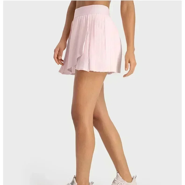 AL Yoga Tennis Ruffle Skirt Women Sports Running Sexy Fitness Skirt Explosion proof Dew Belt Pocket Golf Sports Shorts Skirts 2