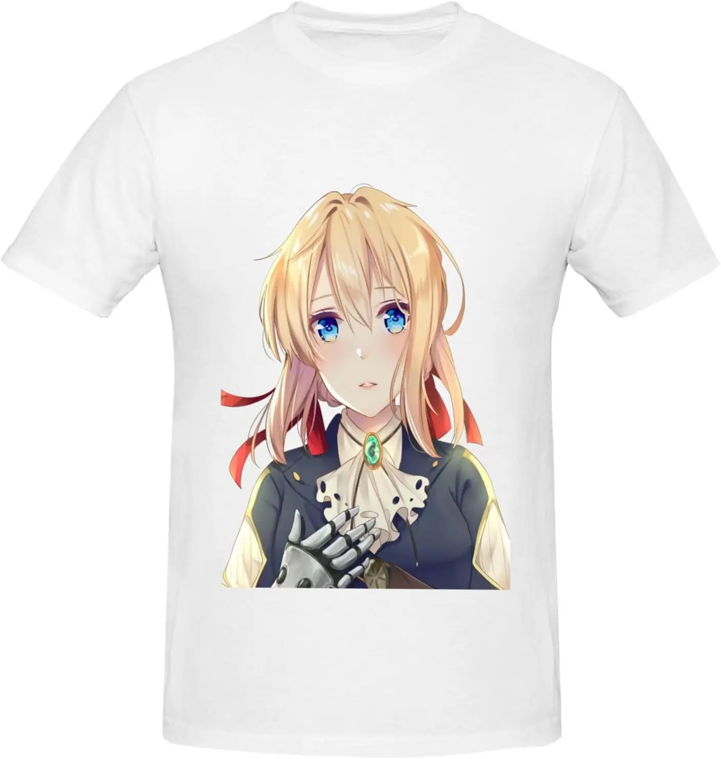 

Anime V-iolet E-vergarden Men's Crew T-Shirts,Black,