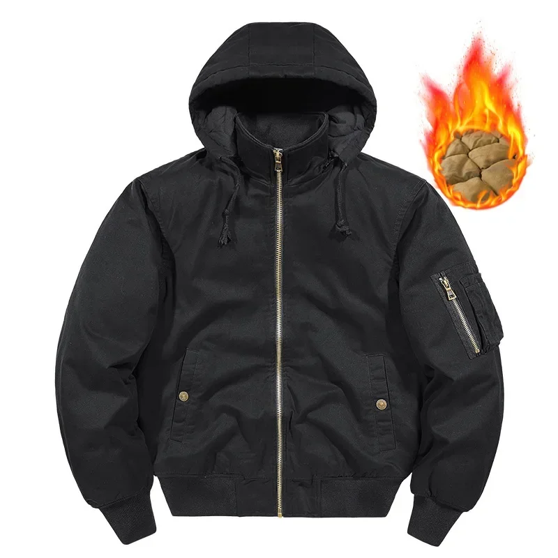 Big Size Men's Clothes Fashion Jacket Padded Jacket Outdoor Heating Jackets Baseball Man Withzipper Military Windbreak