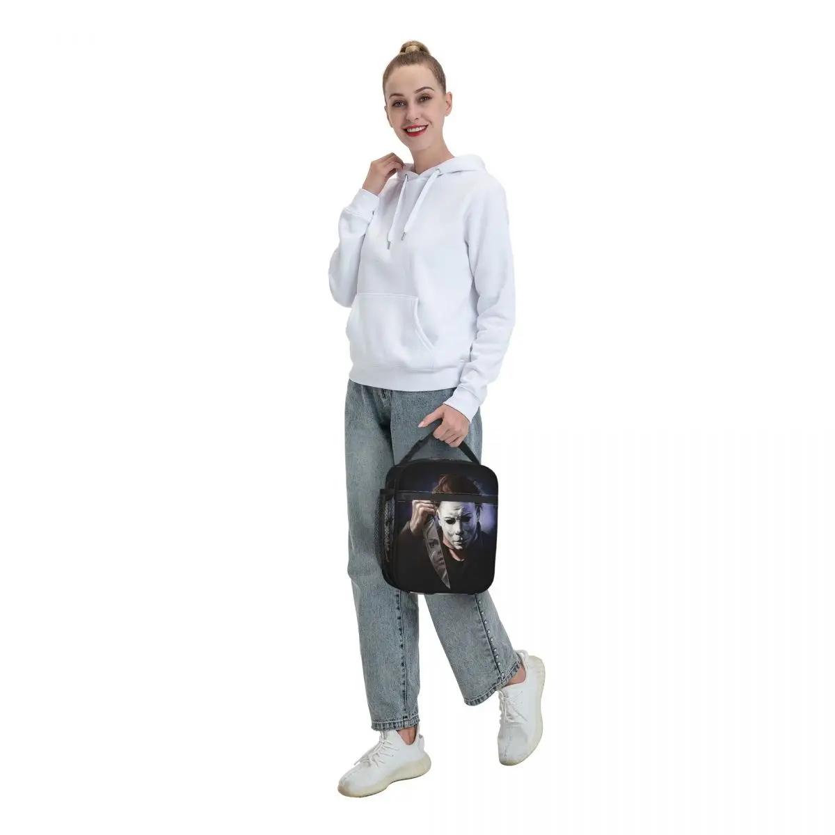 Michael Myers Knives Insulated Lunch Tote Bag for Women Halloween Film Art Resuable Thermal Cooler Food Lunch Box School Travel