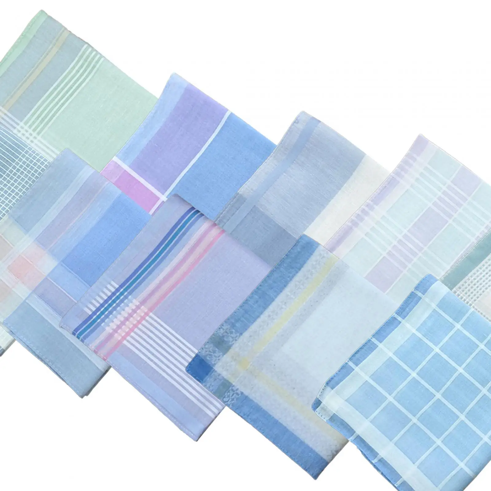 10Pcs Handkerchiefs for Men 30x30cm Assorted Mens Gifts Kerchief Classic Hankies for Formal Celebration Suit Birthday Casual