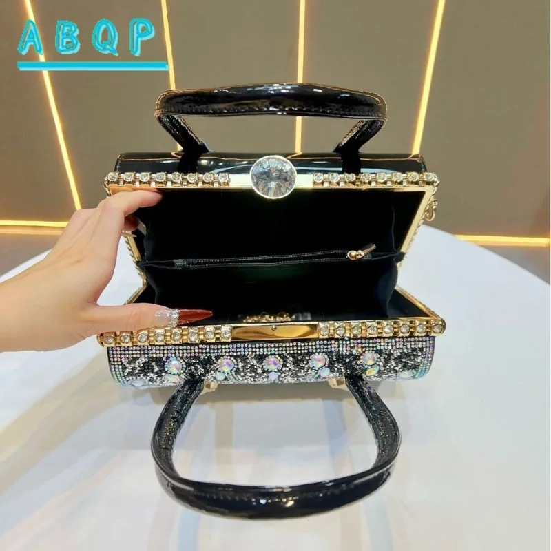 Borsa da Sera di Lusso con Diamanti, Borsa Scintillante per Feste Serale da Donna, Borsa a Spalla da Donna con Diamanti - immagine 5