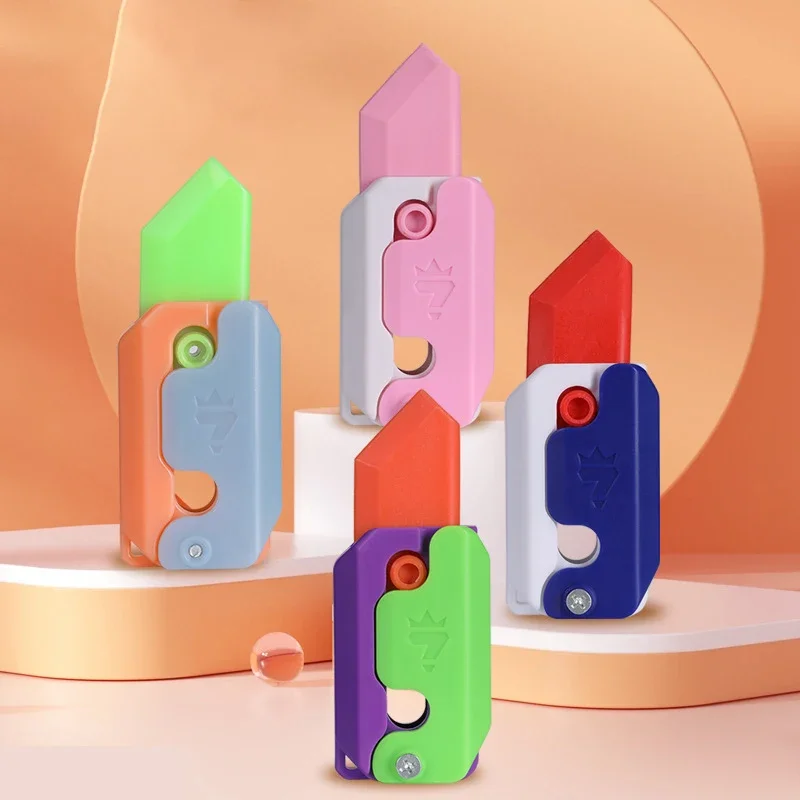 Fidget Toys 3D Printing Carrot Gravity Knife Plastic Fidget Spinner Decompression Carrot Gun Novel Funny Gifts