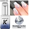 KODIES GEL Moonlight Cat Eye Gel Nail Polish Porcelain White Magnetic Semi Permanent UV Gel Varnish Ceramic Silver Nails Lacquer 1