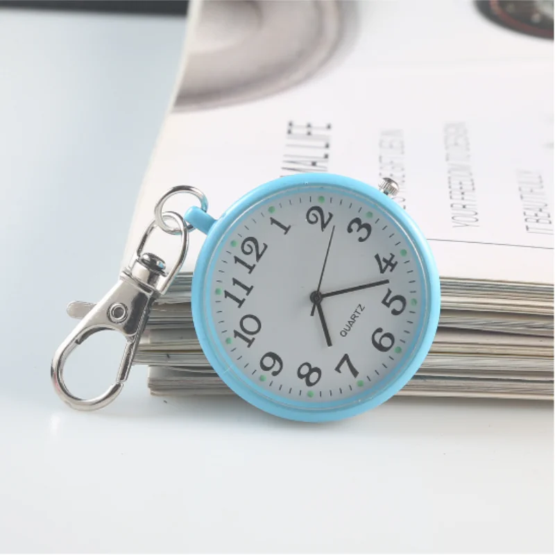Classic Clock Craft Quartz Movement Round Clocks Keychain Remote Control Clock With Battery Student Doctor Medical Vintage Watch quartz watch pocket watch
