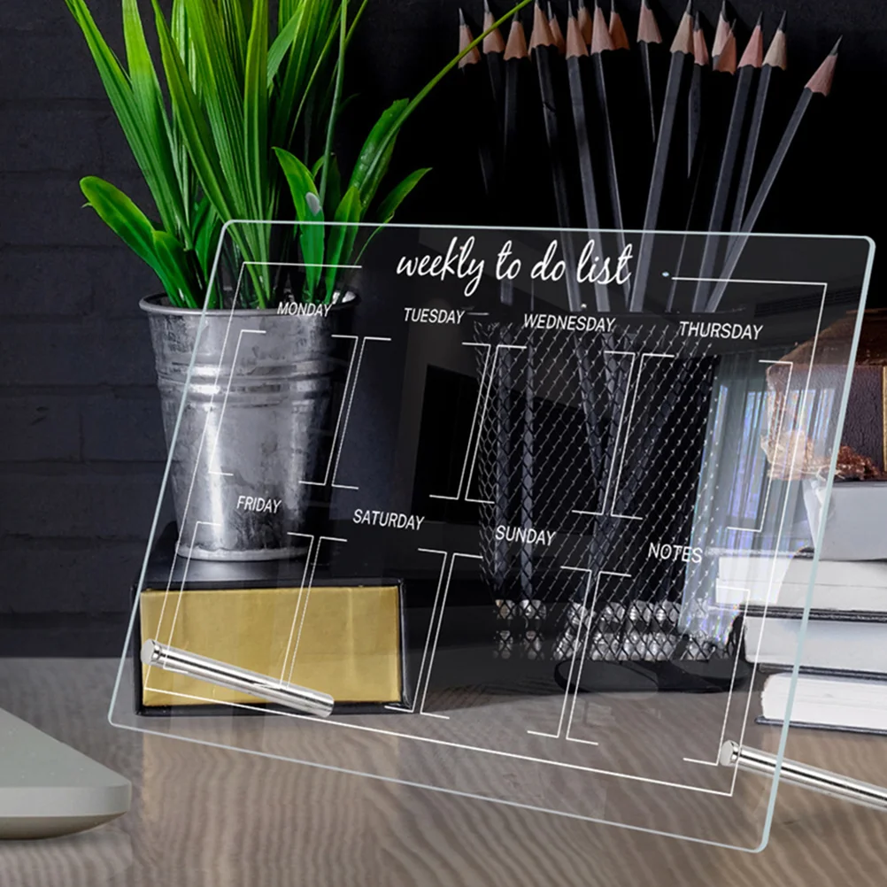 

Transparent Writing Board Reminder to Do List White Note Message Acrylic Memo Dry Erase Table Desk Doodle Boards