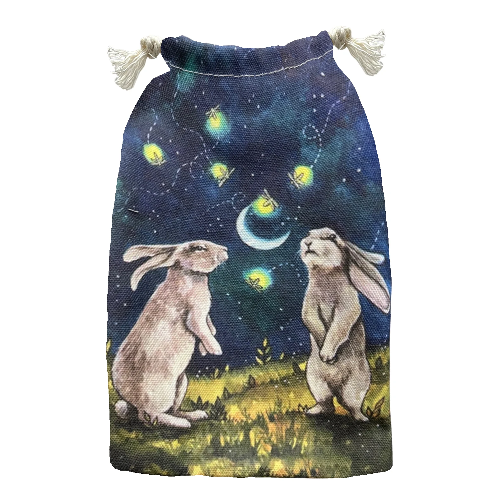 

Velvet Moon Rabbit Tarots Oracle Cards Storage Bag Drawstring Tarot Bag Witch Divination Accessories Jewelry Dice Bag