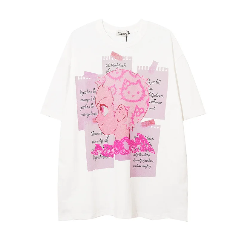 thumbnail image 1 of Hello Kitty-Camiseta holgada de manga corta con estampado creativo de dibujos animados para niñas, camisetas de estilo Hip Hop, Top deportivo transpirable para niños nuevos, 1 of 4