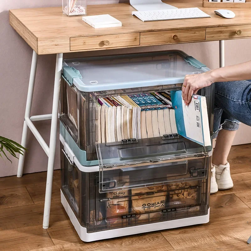 

Large Plastic Side Open Folding Storage Box Wardrobe with Lid Living Room Vehicle-Mounted Storage Box Glove Storage Box