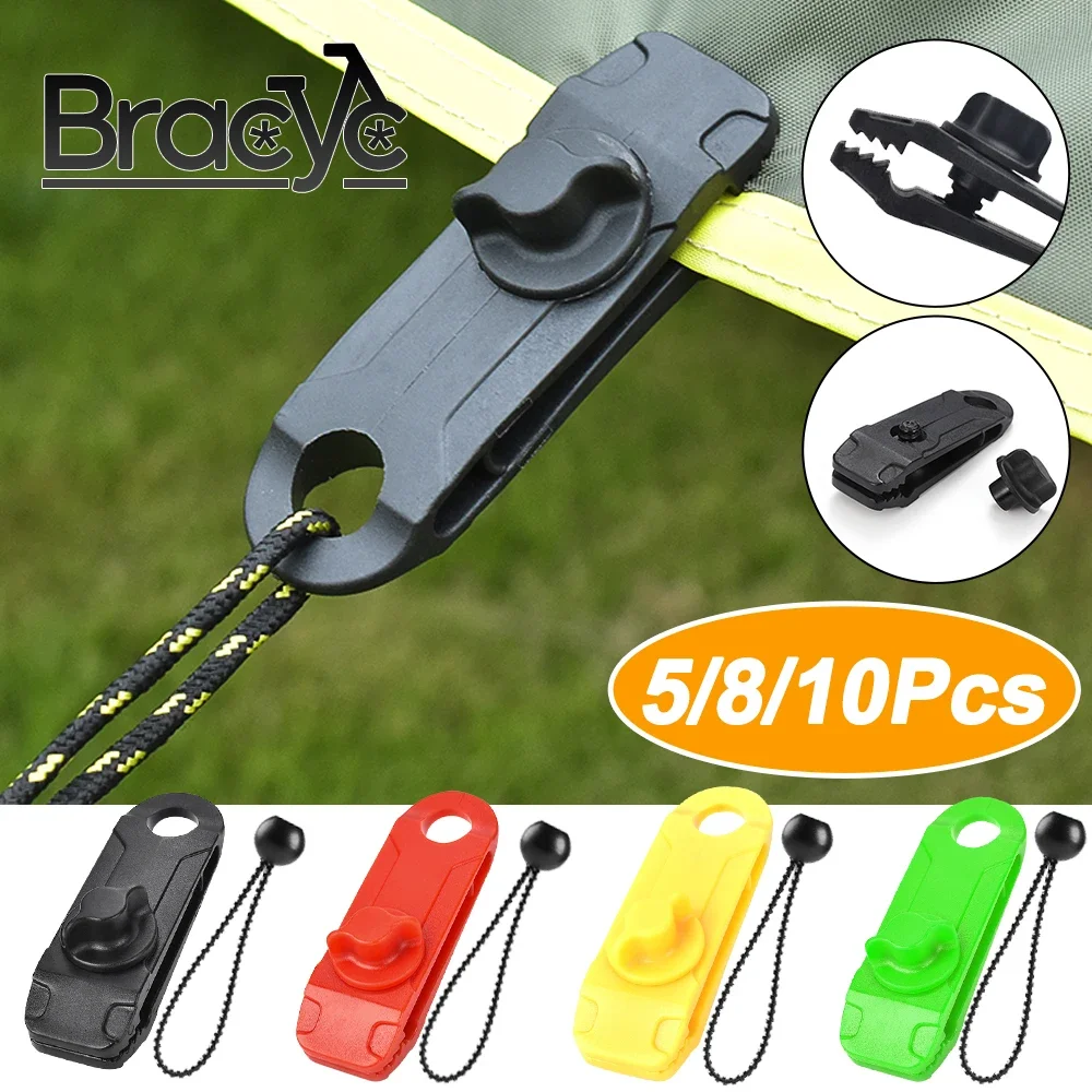 Tent Clips 5/8/10PCS Canopy Wind Rope Reusable Clamps Awning Tarpaulin Buckle Camping Mountaineering Accessories tent clips