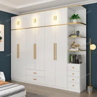 Ensemble de chambre à coucher moderne de luxe blanc avec tiroirs pour filles, mobilier de chambre à coucher, meubles de maison 5