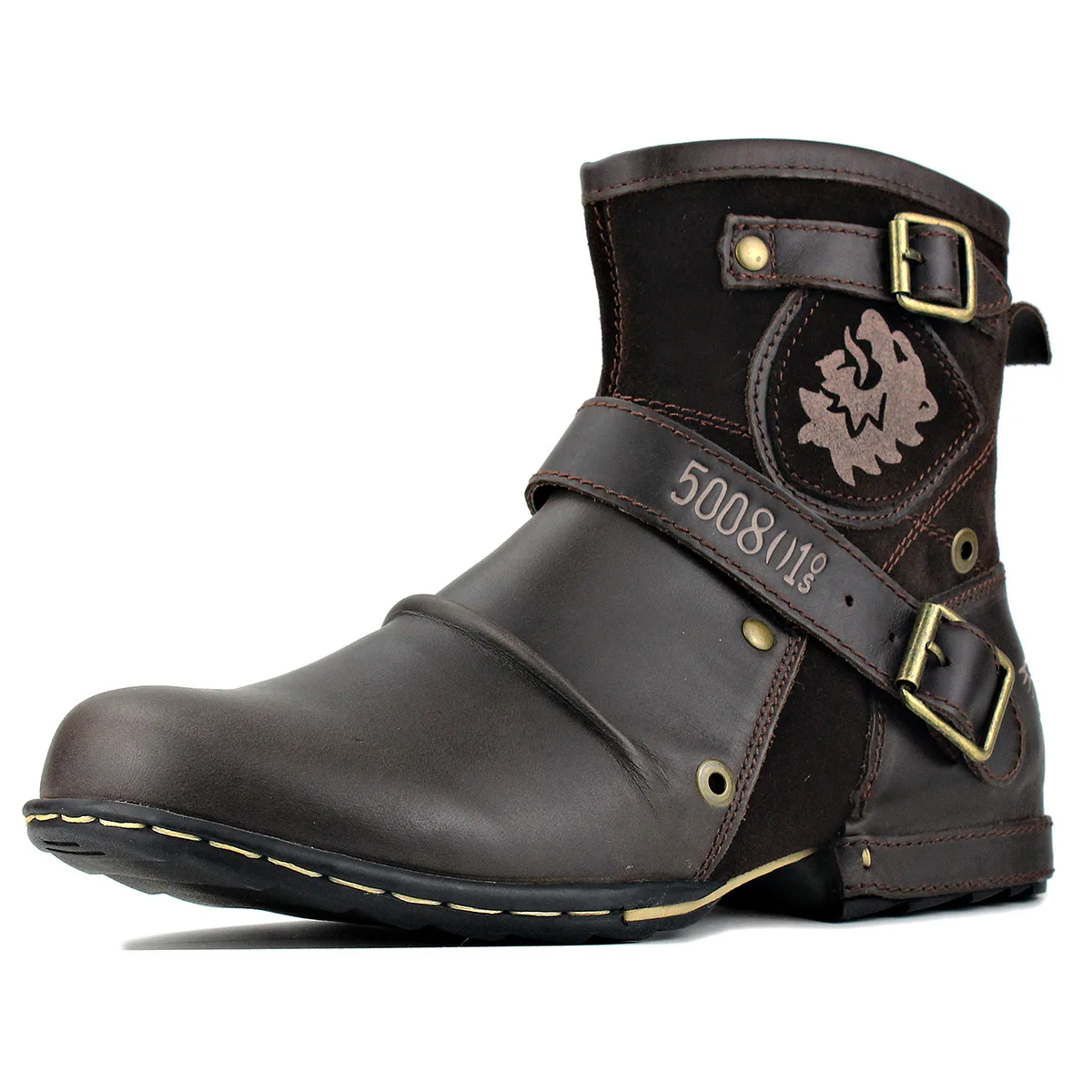 Men Boots Ankle Boots Metal Buckle Zipper Motorcycle Outdoor Plus Size 39-48 Punk Bottines men sneakers outdoor boots chelsea boots men leather boots