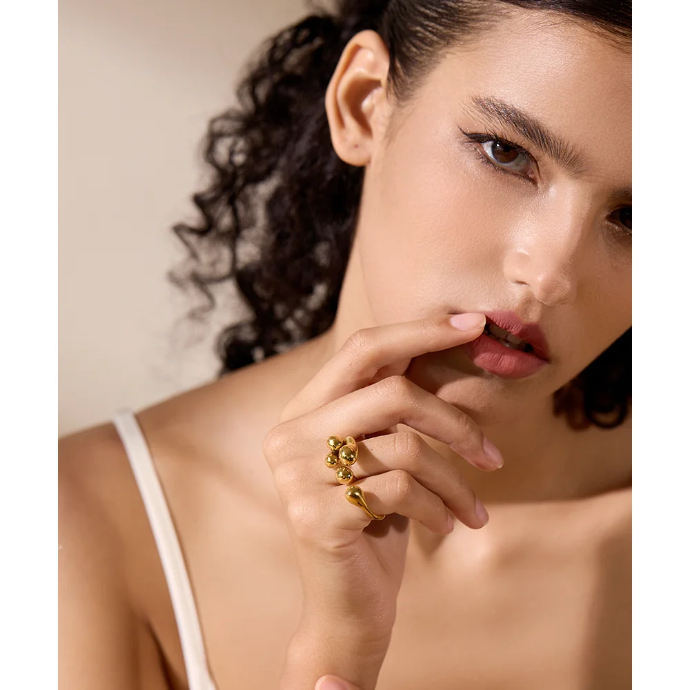 Yhpup Stainless Steel Ring for Women