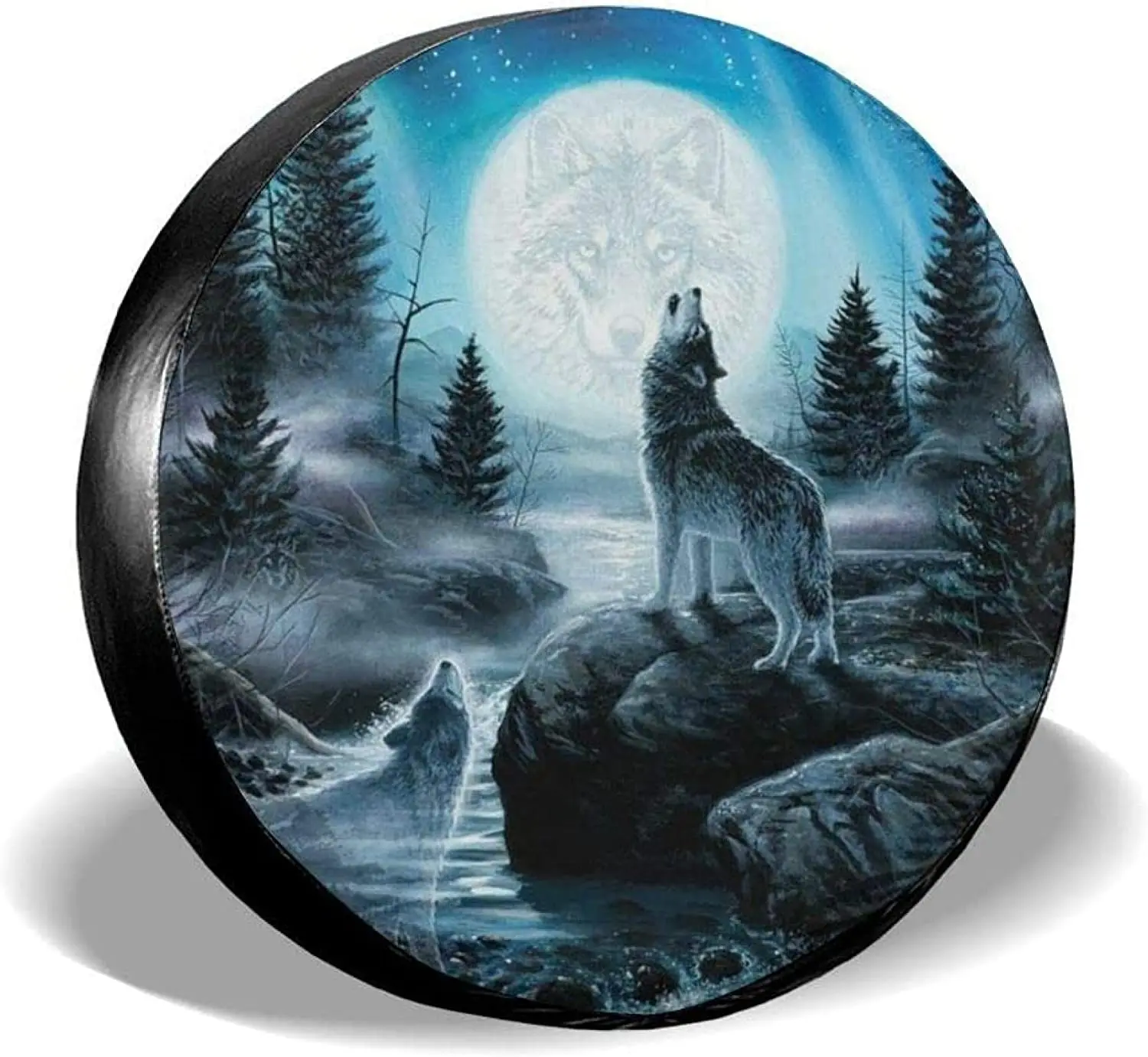 

Spare Tire Cover Universal Tires Cover Forest Animal Wolf Car Tire Cover Wheel Weatherproof and Dust-Proof UV Sun Tire Cover