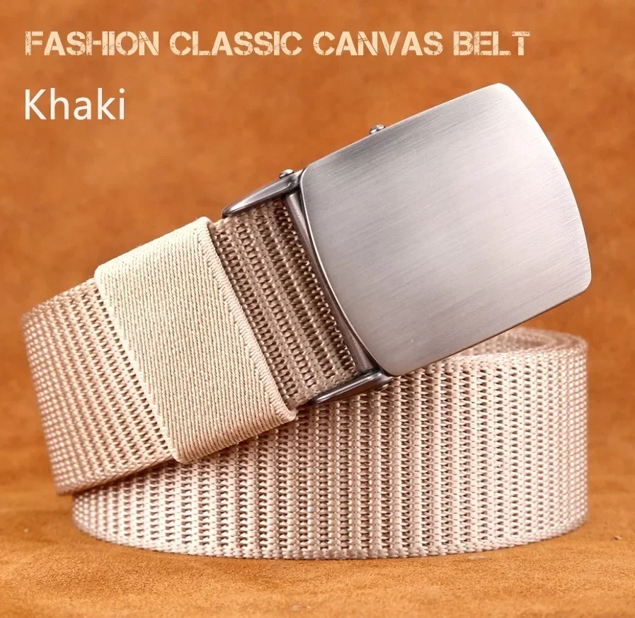 Fashion Unisex Canvas Belt Metal Tactics Woven Belt Canvas Casual Pants Cool Wild Gift Belts