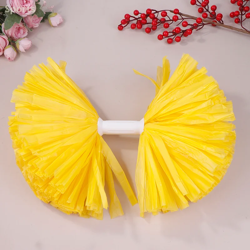 Colorful Matte Cheerleading Pom Poms With Handle Big Cheer Balls Hand Dance Pompoms Accessories For Women Girl Kids