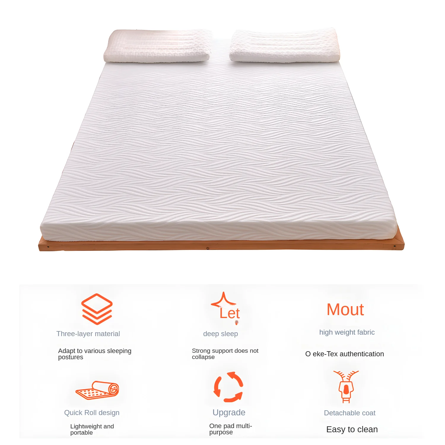 3.1 Inch Queen Memory Foam Mattress Topper Cooling Gel Bed Topper with Removable Cover Soft & Pain Relief & Breathable mattress topper