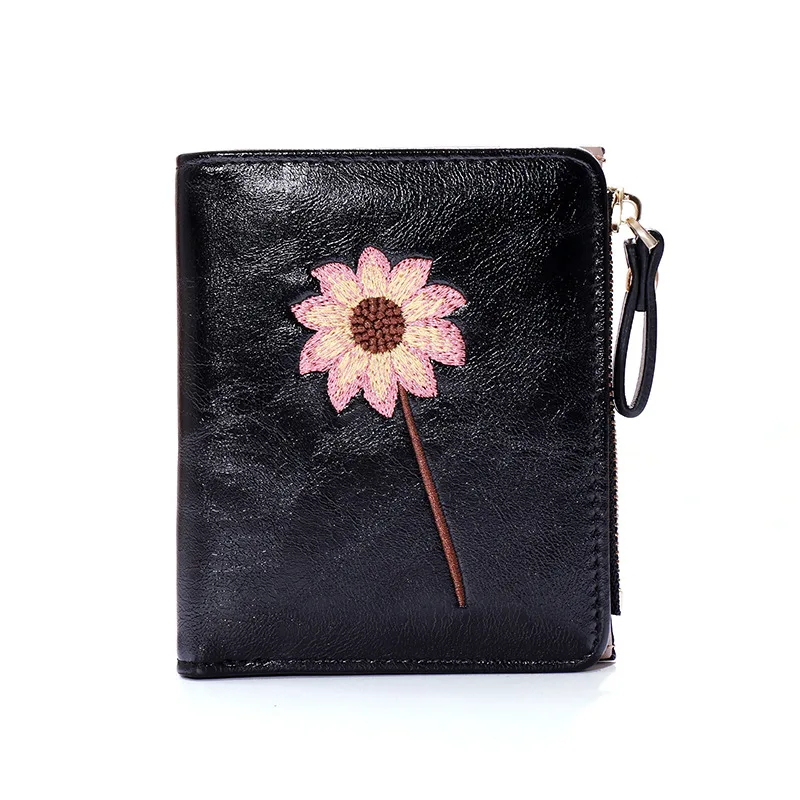

Wallets for Women Retro Porte Feuille Grande Capacité Simple Student Wallet Buckle Folding Coin Purse Printing Zipper Wallet