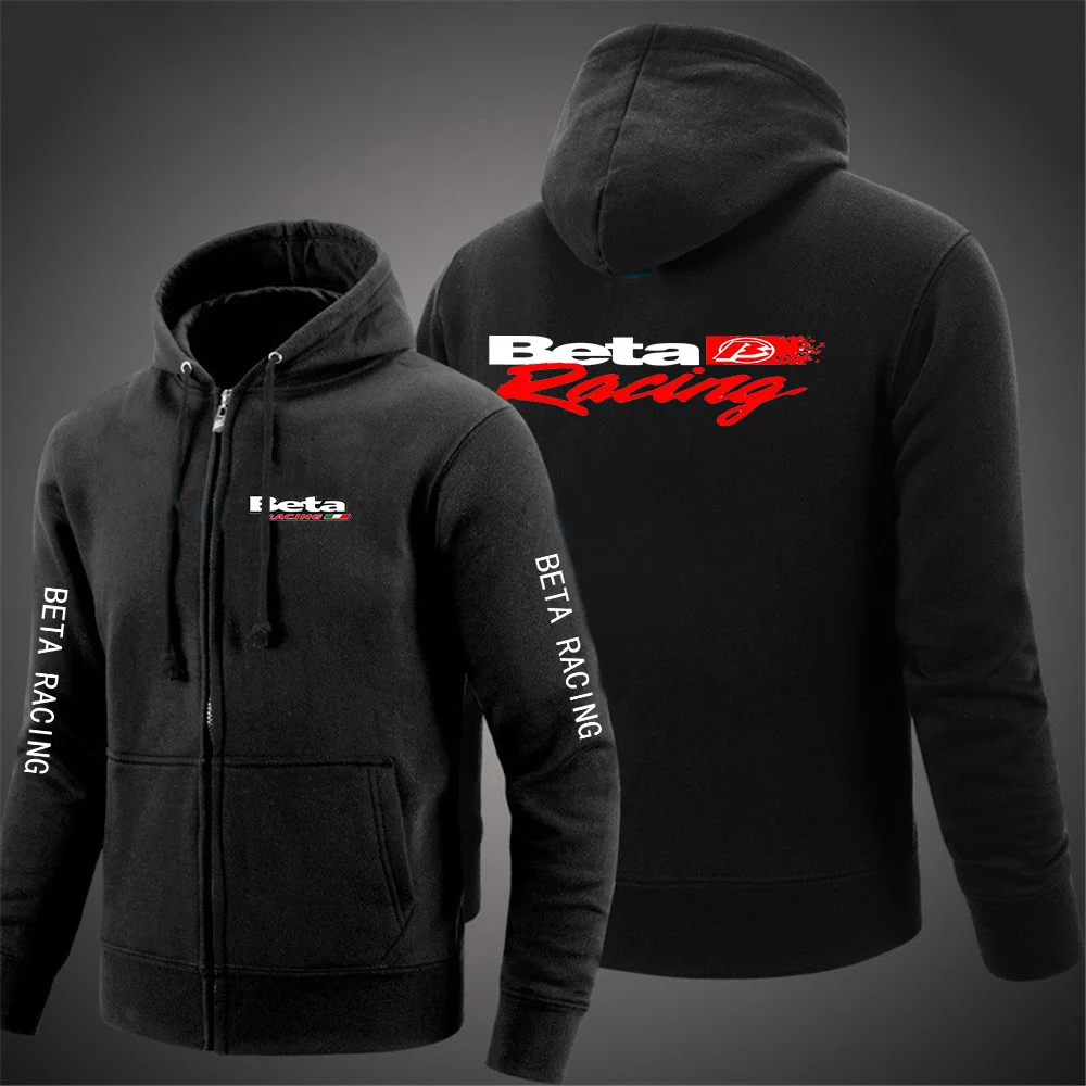 2023 Spring Autumn Men's Beta Racing Motocross Motorcycle Logo Print High Quality Fashion Zip Solid Color Classic Loose Hoodies