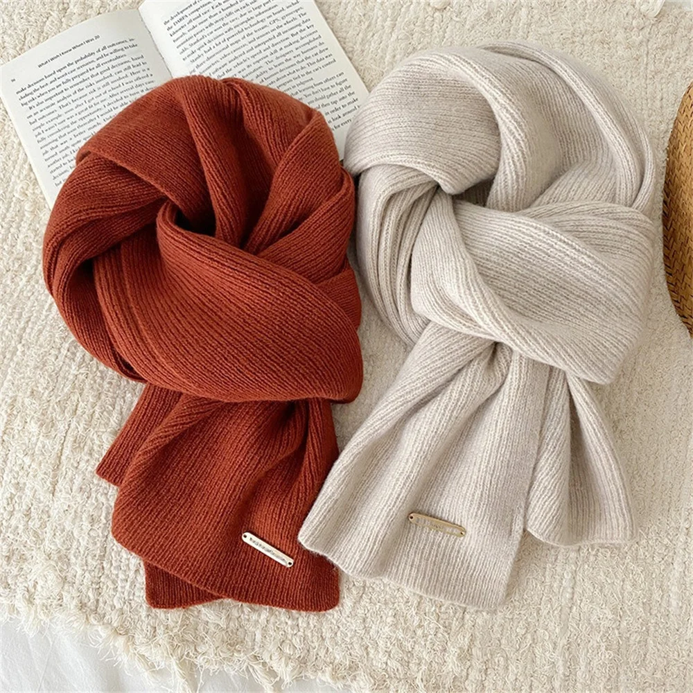 Classic Women'S Soft Long Scarf Winter Warm Wrap Shawl Solid Color Winter Unisex Scarf For Outdoor Travel Ski Snow Scarves 4