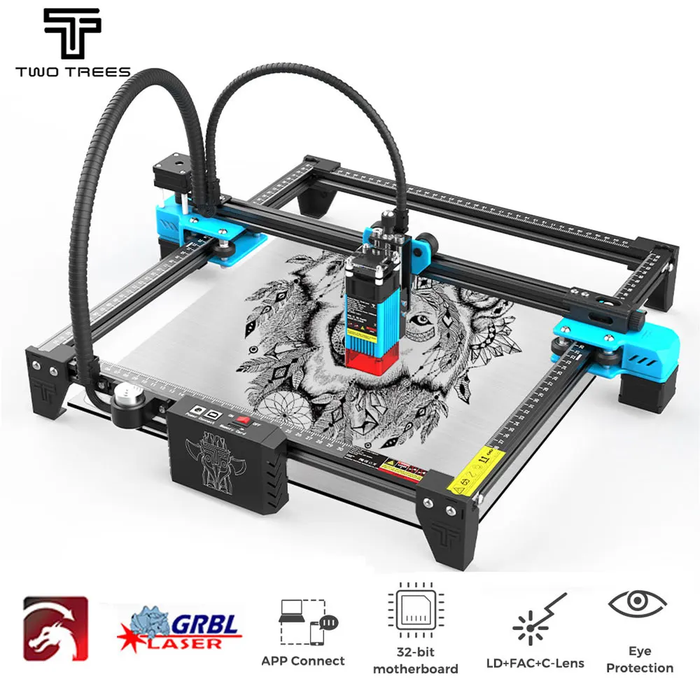 TWOTREES TTS-55 40W Laser Engraver With APP Wifi Offline Control Laser Engraving Machine 450±5nm Blue Light CNC Cutting Machine