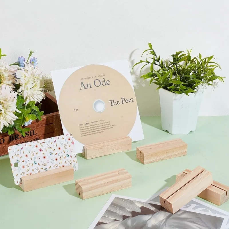 20PCS Wood Place Card Holders Wood Name Card Holder for Wedding Party Events Decoration Double Side Display Mini Blackboard