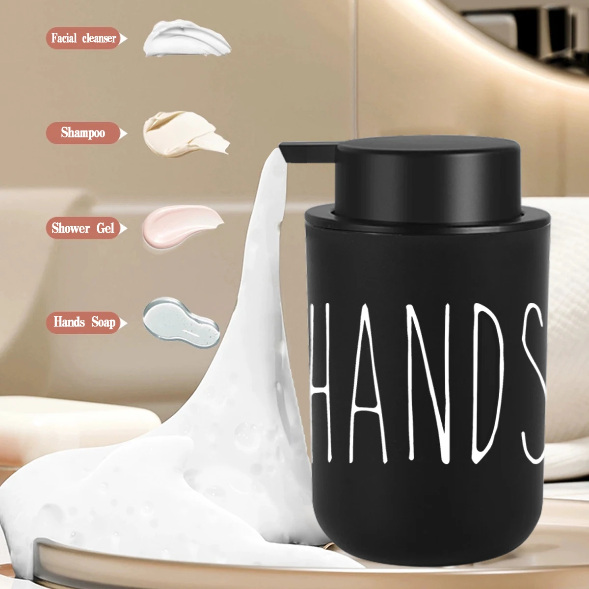 Hand Soap Foam Maker Bathroom and Kitchen Foaming Soap Dispenser Refillable Modern Foam Pump Bottle with Wash Cup, soap dispenser,hand sanitizer dispenser,shampoo dispenser,soap dispenser bottle,foaming soap dispenser,refillable plastic bottles,foam pump bottle