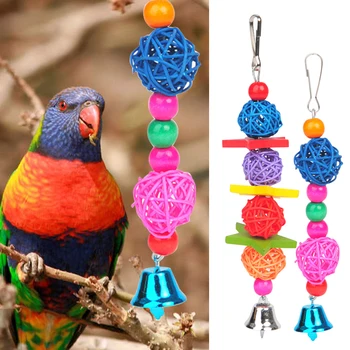 Parrot Rattan Toys Bird Supplies Hanging Cage Bird Toys Rattan Beads Bell String Hand Woven Pet.jpg