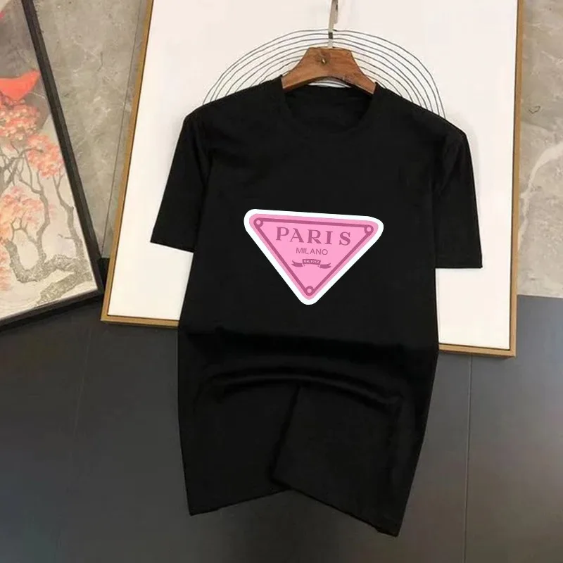 남녀공용 럭셔리 브랜드 프라티, 반팔 상의, 단색 패션, 캐주얼 그래픽 프린트 티셔츠, 의류 주문
