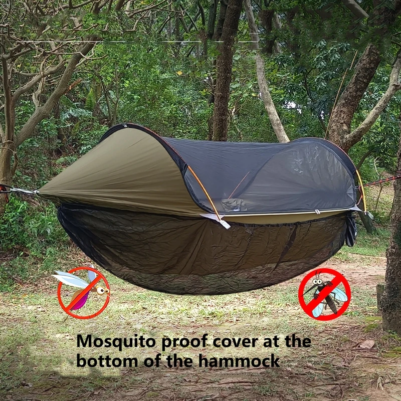 Camping Hammock Bottom Mosquito Cover Outdoor Hammock Quick Opening Detachable Mosquito Net 3