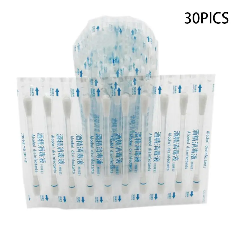 Disposable Medical Alcohol Stick Disinfected Cotton Swab Emergency Car 30Pcs/Set disposable alcohol cotton swab