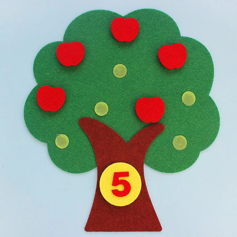 Beautiful Kids Early Learning Numbers Apple Tree Nonwoven DIY Felt Package