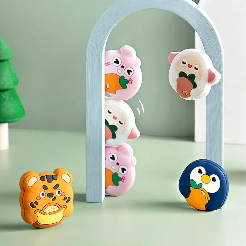 Animal Door Stoppers Wall Protection Safety Shock Absorber Door Handle Bumpers Wall Protectors Cartoon Tiger Sheep 1pc