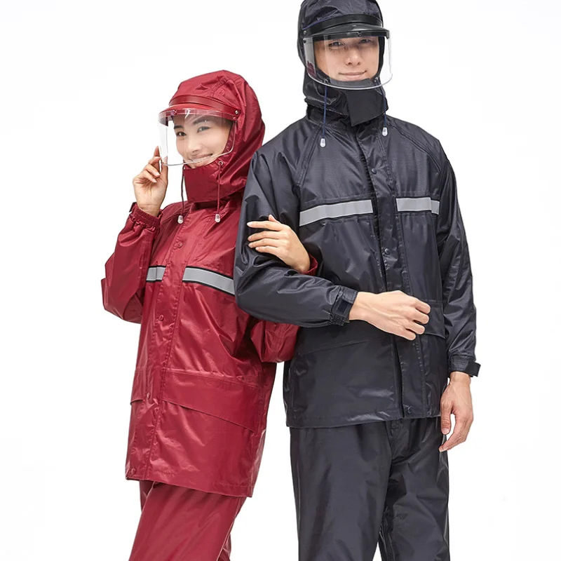 

Thick Foldable Raincoat Full Cover Adults Suit Raincoat Designer Jacket Portable Waterproof Protection Pluie Trench Male LL50UM