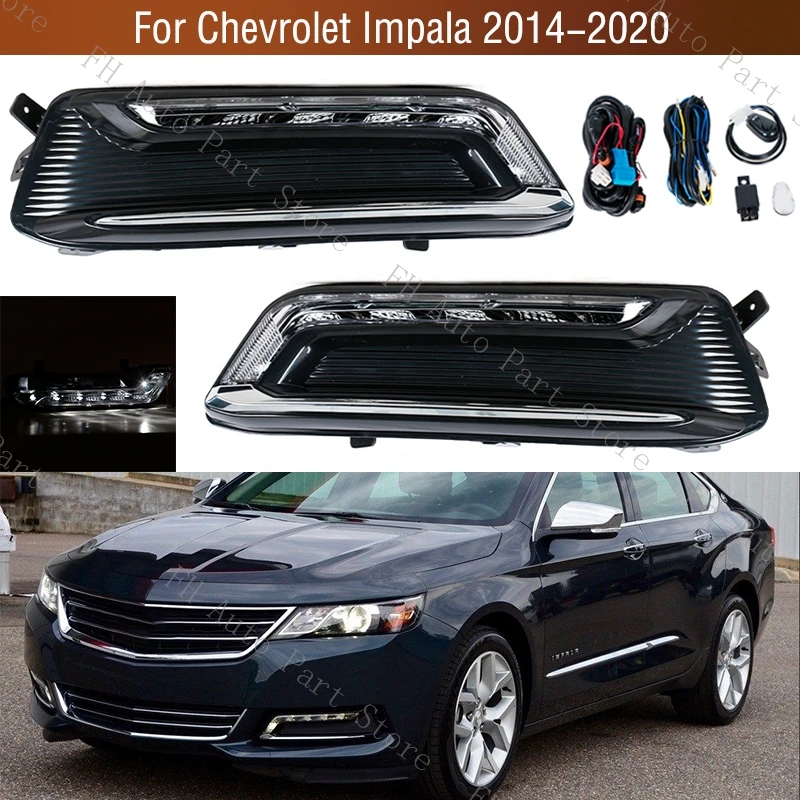 1Pair-For-Chevrolet-Impala-2014-2020-LED-Front-Bumper-DRL-Daytime ...