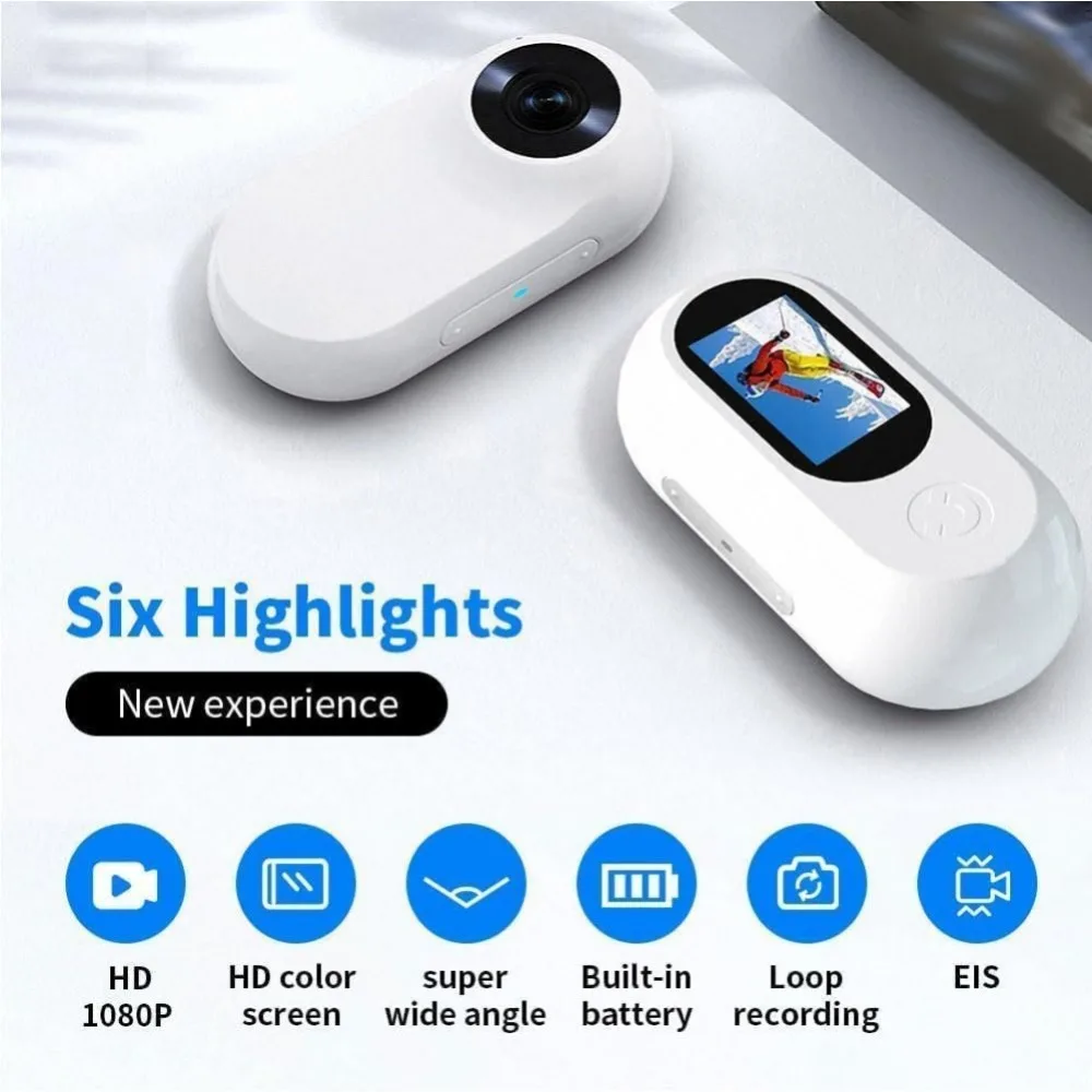 HD 1080P Cat Camera Collar with Video Record Wireless Mini Sport Cam Small Action Body Cameras for Pet Stuff Outdoor/Inoor