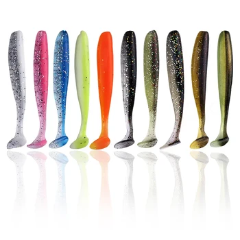 10Pcs 9cm Tail Worm Soft Bait 1